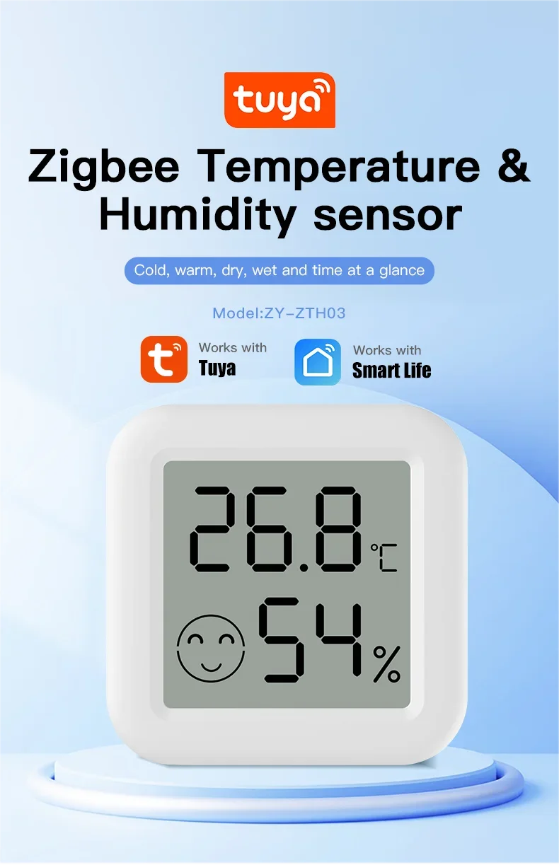 Tuya Zigbee 3.0, Temperature Humidity Sensor, Hygrometer, APP Remote Control Thermometer, Smart Life For Smart Home, Work With Yandex Alexa