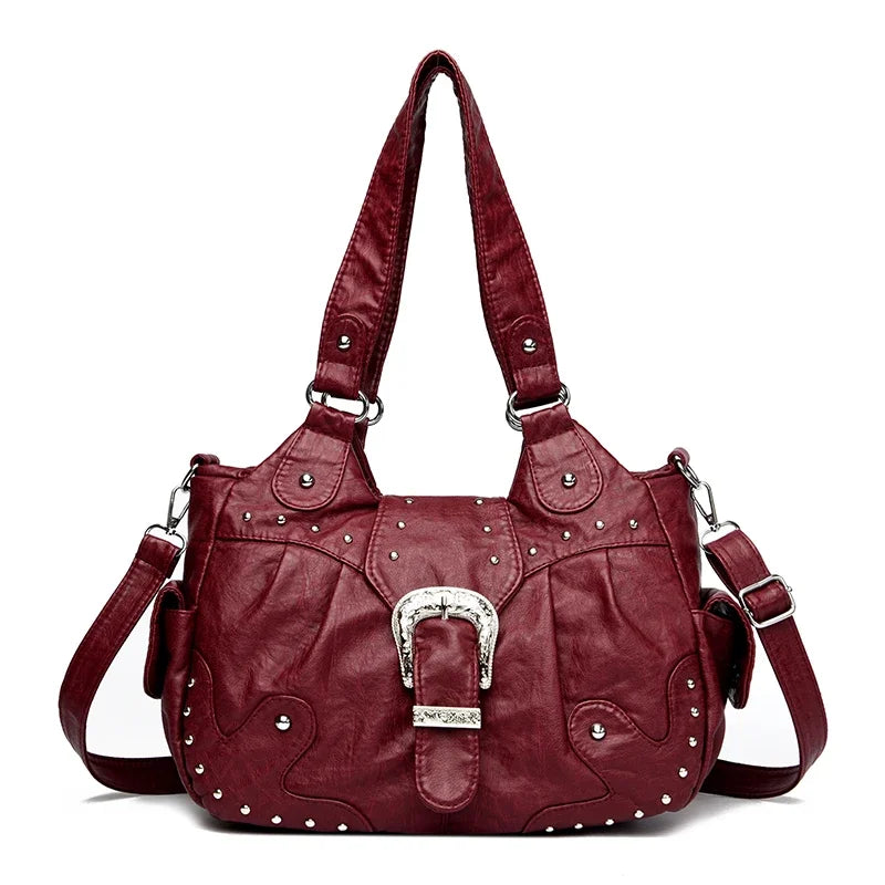 Luxury Designer Handbag Women High capacity Vintage Soft Leather Ladies Casual Large Capacity Shoulder Crossbody Bag Travel Sac