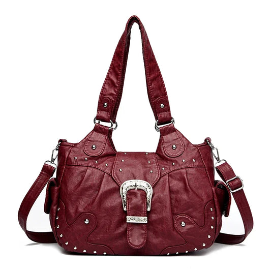 Luxury Designer Handbag Women High capacity Vintage Soft Leather Ladies Casual Large Capacity Shoulder Crossbody Bag Travel Sac