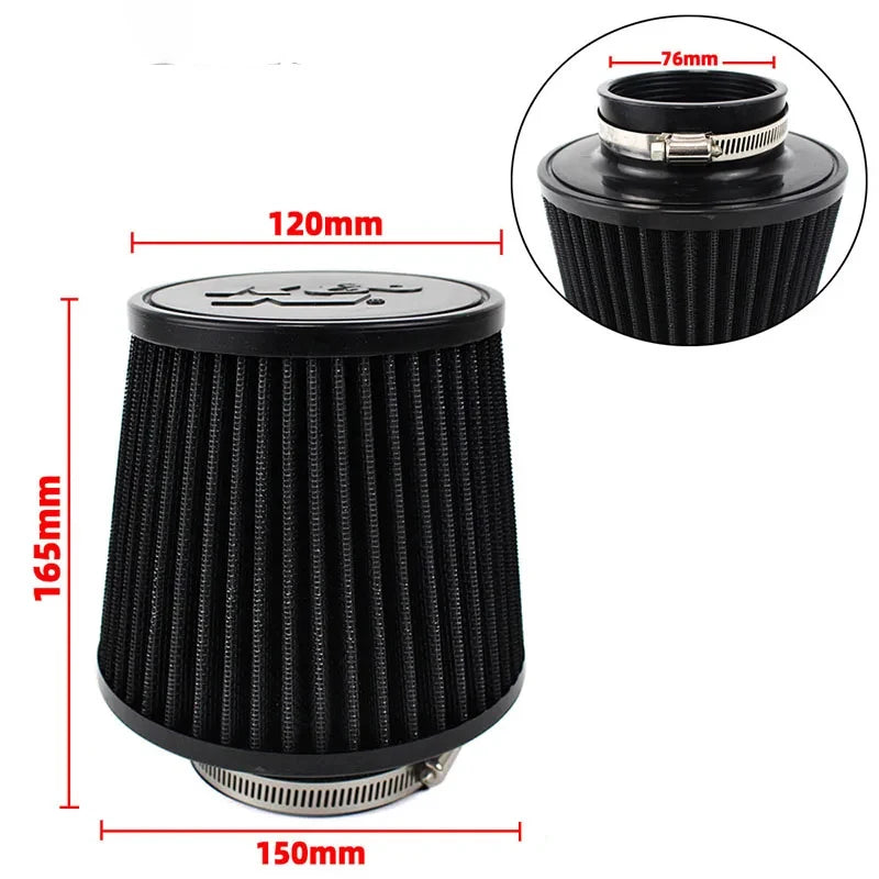 Car Mushroom Head Universal High Flow Intake Air Filter 102mm 89mm 76mm 3 3.5 4 Inch Cone Tapered Air filters for K&N 14084-2