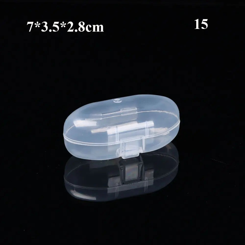 Various Shapes Plastic Transparent Storage Box, Small Items Sundries Organizer Case, Jewelry Earrings Rings Beads Container Tools