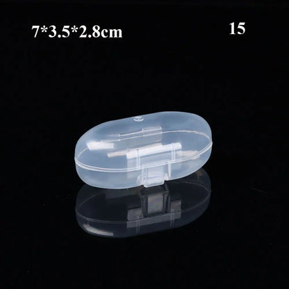 Various Shapes Plastic Transparent Storage Box, Small Items Sundries Organizer Case, Jewelry Earrings Rings Beads Container Tools