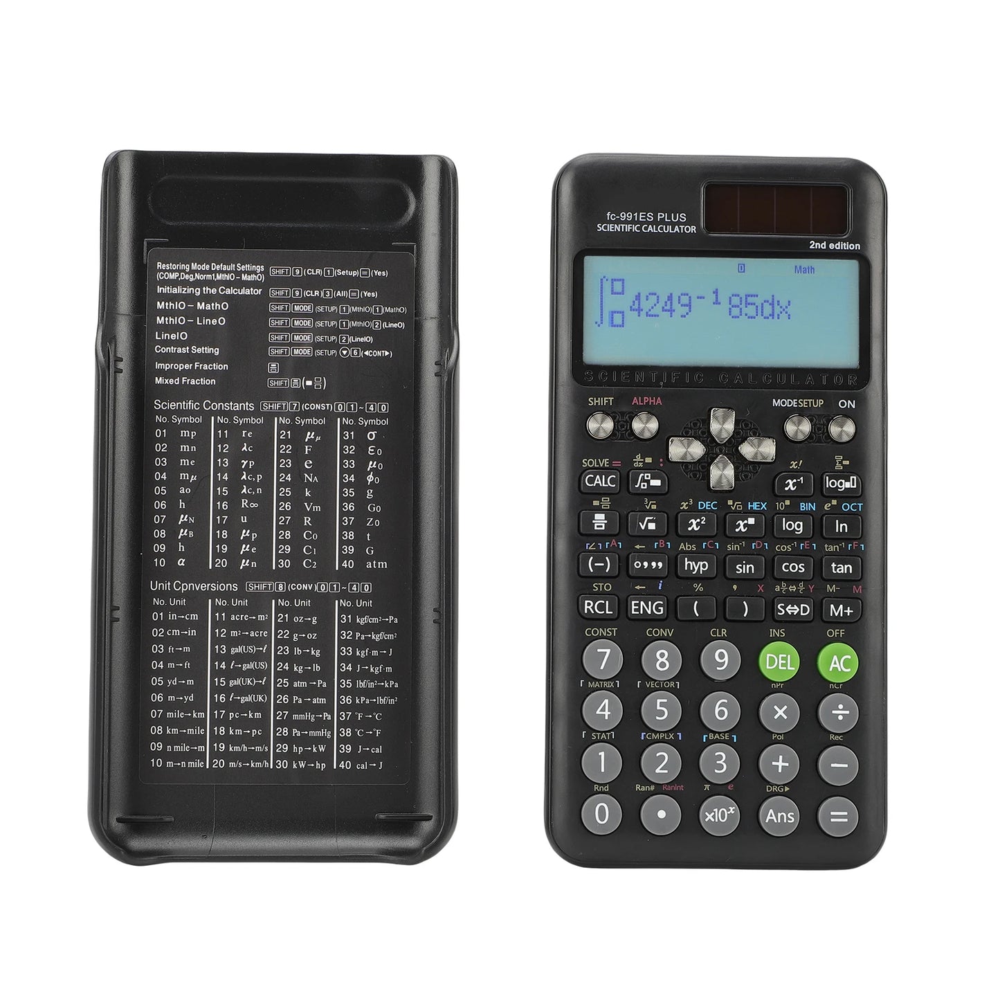 Scientific Calculators Math Calculator with 417 Functions 10+2 Digit Display Dual Power Supply Ideal for Teachers Students