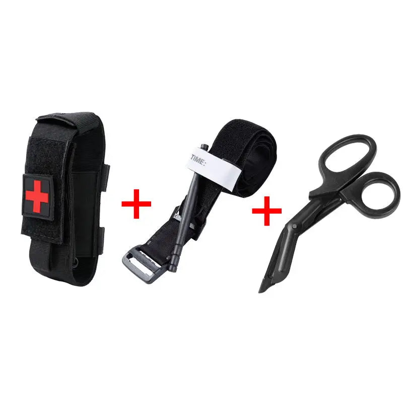 First Aid Kit Tourniquet Molle Survival Set Pouch Nursing Holder Scissors Bag Outdoor Equipment