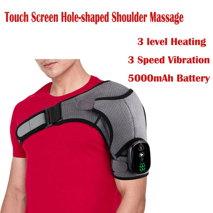3-in-1 Heated Vibration Massager for Knee, Shoulder, and Elbow - 3 Heat Levels, 3 Vibration Modes, Non-Slip Wrap Design