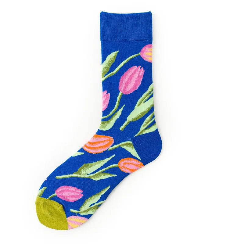 New cotton socks high-quality men's and women's British style casual Harajuku fashion novelty literary couple sexy socks