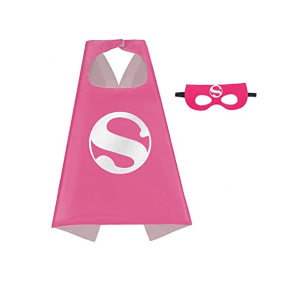 4 Sets Superhero Capes and Masks for 3-10 Year Old Girls, Gifts, Cartoon Dress-Up Costumes, Party Supplies, Easter, Halloween Cloak