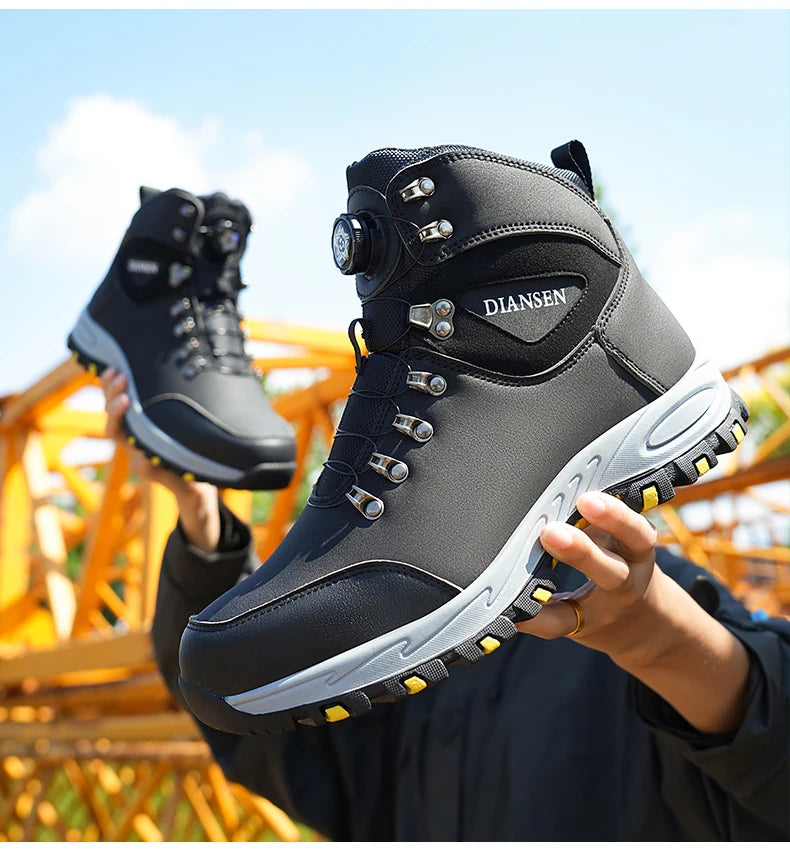 Rotating Button Safety Shoes, Men Work Sneakers, Indestructible Shoes, Puncture-Proof Protective Shoes, Work Boots, Tactical Boots