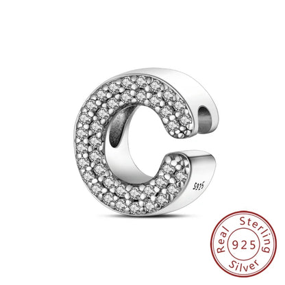 925 Sterling Silver 26 Letters Charms A-Z Alphabet Beads Fit Original Bracelet for Women Girl DIY Fine Jewelry Gift
