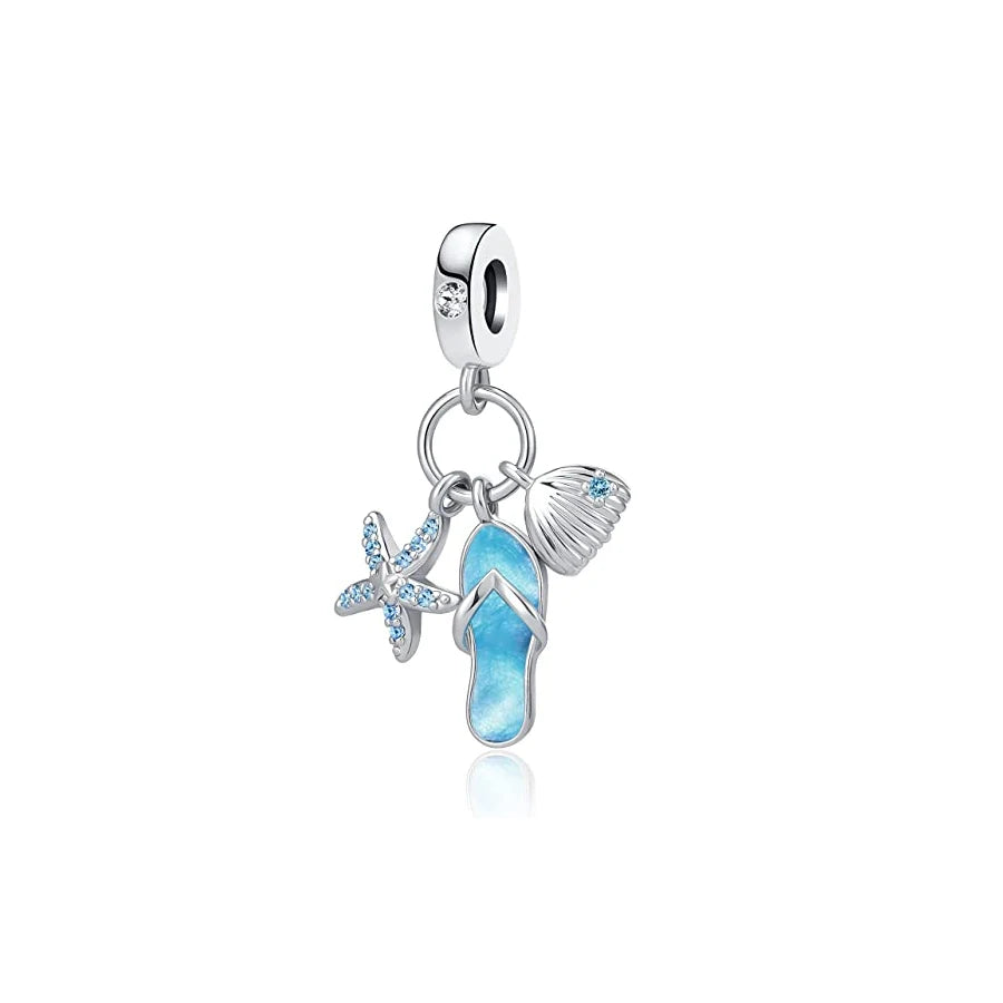 New 925 Silver Octopus crab Charm Bead Sea turtle starfish Seahorse dolphin Pendant Fit Original Bracelet Women DIY Jewelry Gift