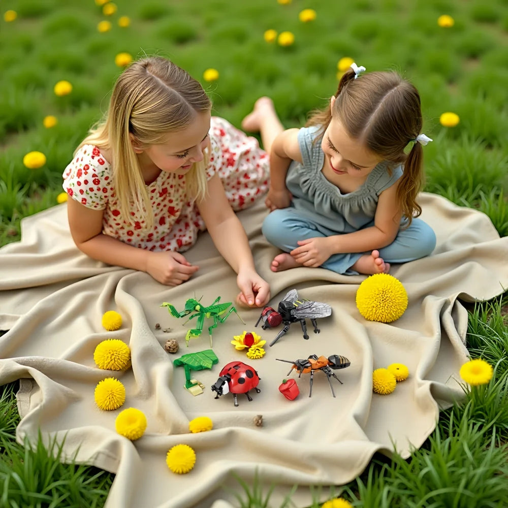 Ladybug Insects Building Blocks Toys Set - Long-Lasting Play for Kids, Great Collectible Models Dragonfly Mantis Housefly & More