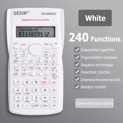 Portable Dual-Row Screen Multi-Functional Scientific Calculator Essential Stationery for School and Office Supplies