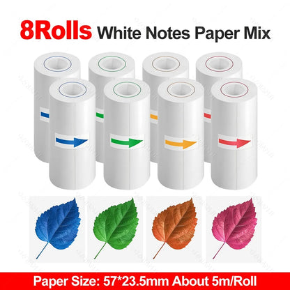 Thermal Printer Papers 57mm Color Papers for Camera Instant Print Kids Camera Printing Inkless Mini Portable Photo Printer