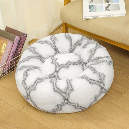 40-90cm Round Pet Bed for Large Dog Bed Super Soft Cat Bed Long Plush Dog House for Medium Dog House Winter Warm Sleeping