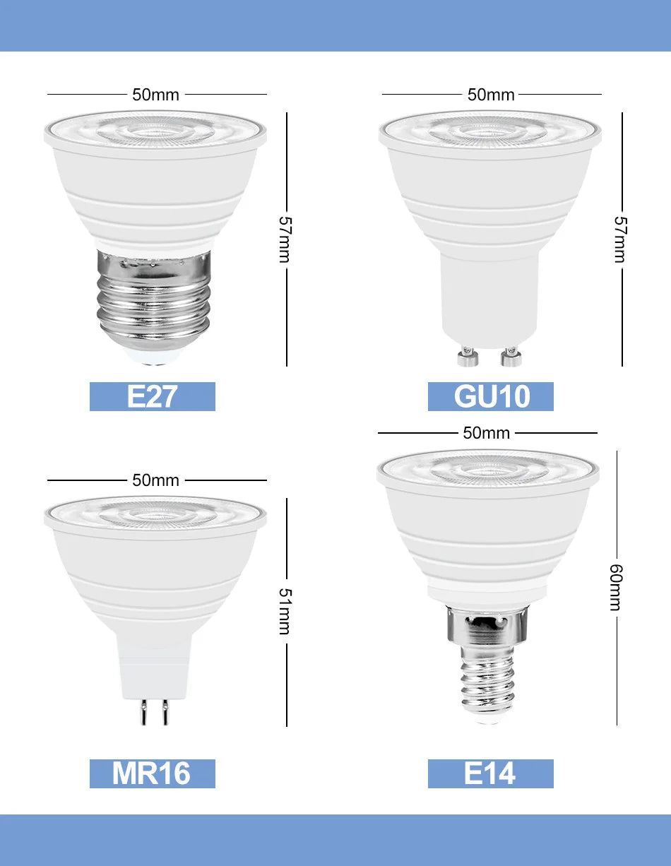 Bulb LED Light E27, Spotlight GU10, Corn Lamp MR16, Lampara Gu5.3, LED Bombilla E14 220V Energy Saving Lamp For Living Room