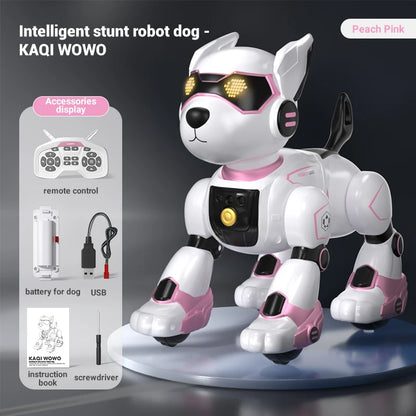 Funny RC Robot Electronic Dog Stunt Dog Voice Command Programmable Touch-sense Music Song Robot Dog for Boy Girls Children Toys