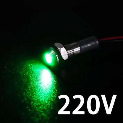 1PC IP65 6mm LED Waterproof Metal Indicator Light Signal Lamp With Wire 5V 12V 24V 220V Red/Yellow/Blue/Green/White Metal Button