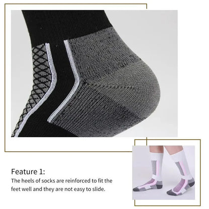 1Pair Winter Warm Thickening Ski Stockings Hiking Socks For Women Men Children Outdoor Anti-Cold High Sports Stockings