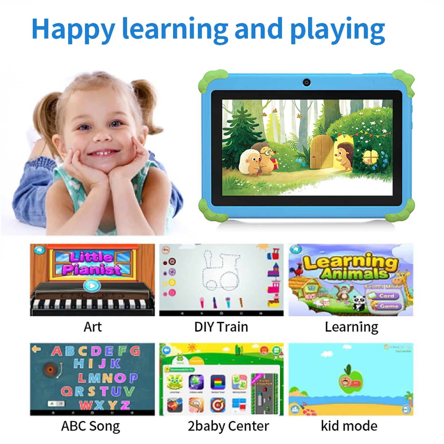 New 5G WiFi Android Tablet Cartoon Pattern 7 Inch Tablet PC Quad Core 4GB RAM 64GB ROM Cheap and Simple Children's Tablets
