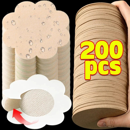 10-200Pcs, Nipple Cover Stickers, Women Breast Lift Tape Pasties, Invisible Self-Adhesive Disposable Bra Padding, Chest Paste Patch