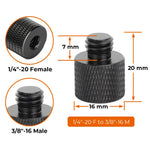 HDRig Universal 1/4"-20 Female to 1/4" 3/8" M4 M5 M6 M8 M10 M12 Male Threaded Screws Mount Adapters Tripod Camera