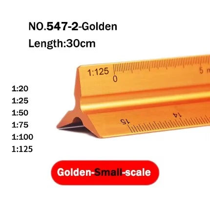30cm Triangular Scale Ruler 1:20-1:500 Metal Plastic Straight Ruler Metric Architect Engineer Accurate Drafting Measure Tool