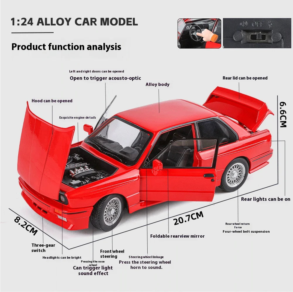 1:24 M3 E30 IM Alloy Miniature Car, Diecast Metal Model Collection Hobbies, Birthday Present With Friend Decoration Classic Car GT