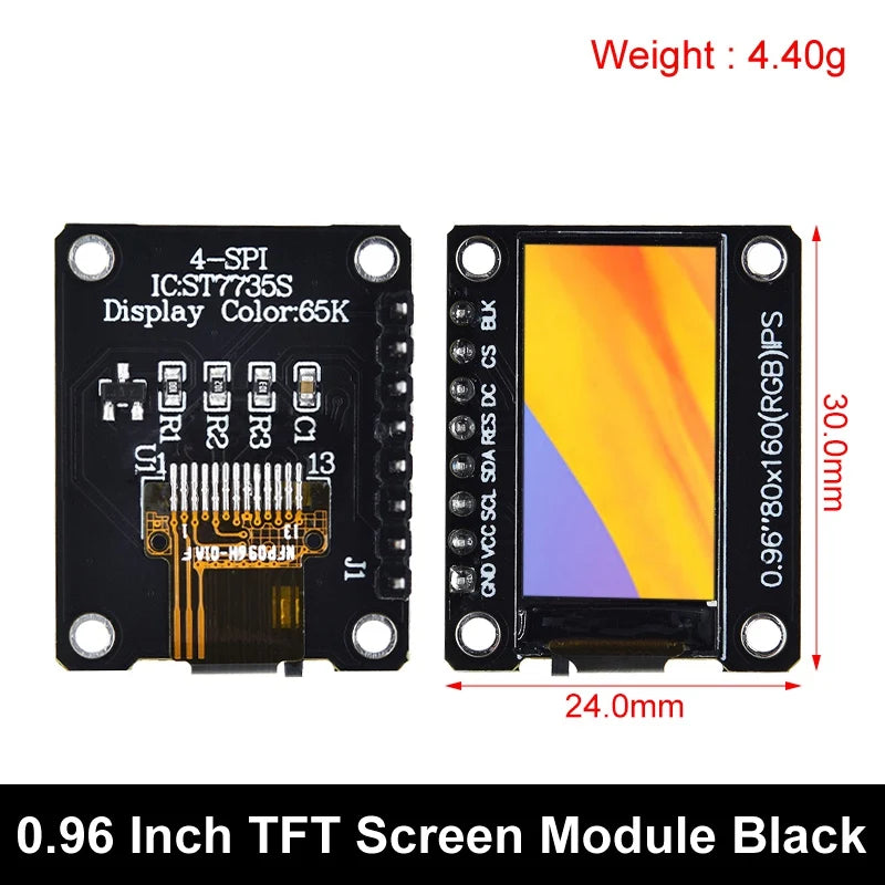 TFT Display 0.96 / 1.3 inch IPS 7P SPI HD 65K Full Color LCD Module ST7735 / ST7789 Drive IC 80*160 240*240 (Not OLED)