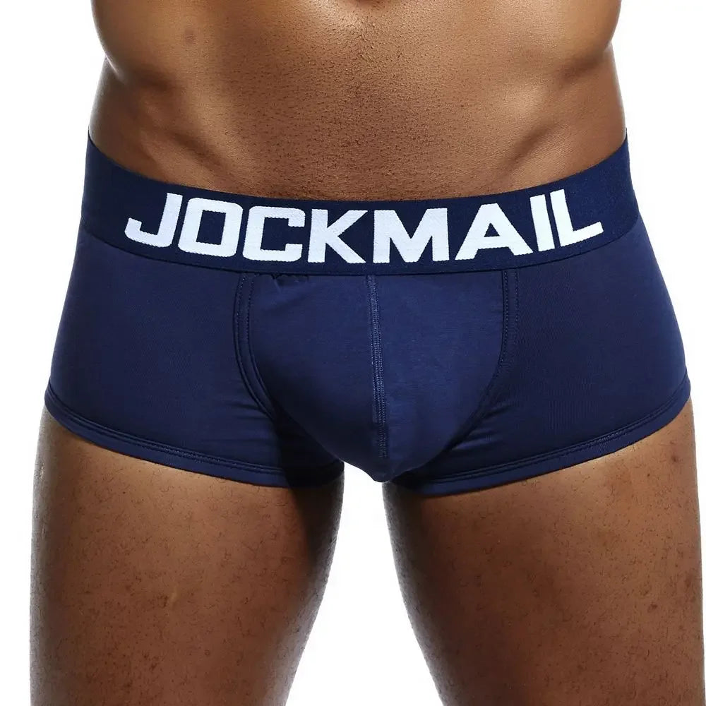 Male Panties, Breathable Boxers, Cotton Men Underwear, U convex pouch Sexy Underpants, Printed leaves Homewear Shorts, JOCKMAIL