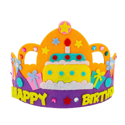 4 Pcs Creative DIY Handmade Toys Crown Hat Princess Tiara Cartoon Kindergarten Educational Art Craft EVA Paper Kids Party Gifts