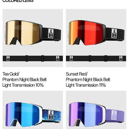 Kapvoe Flip Over Magnetic Snow Goggles Photochromic Ski Men Snowmobile Anti-Fog Snowboard Goggles Women Ski Equipment UV400
