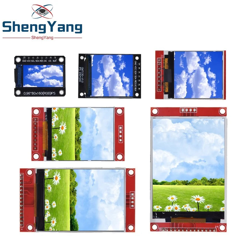 TFT Display, 0.96/1.3/1.44/1.8/2.4/2.8/3.5 Inch TFT Full Color Screen LCD Module, ST7735 ILI9341 Driver Interface SPI for Arduino