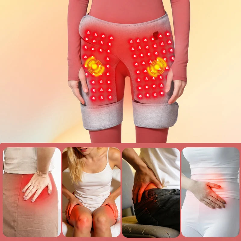 Red Light Therapy Hip Massager - 3-Gear Heat & Vibration, For Recovery & Warmth, Relieves Muscle Stiffness, For Recovery & Daily Care