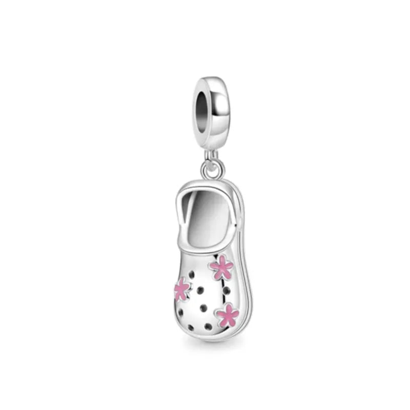Pink Bead Bag Perfume Lipstick high heels Pendant fit Original Bracelet Accessories DIY Jewelry Women 925Silver Gift Trunk Charm