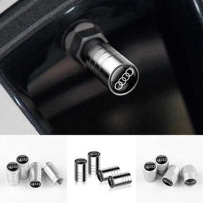 4Pcs Metal Alloy Car Wheel Tire Air Valve Caps Cover For Audi A3 A4 b6 b8 b7 A6 A8 S Line S3 S4 S6 Q3 Q5 Q7 Q8 Auto Accessories