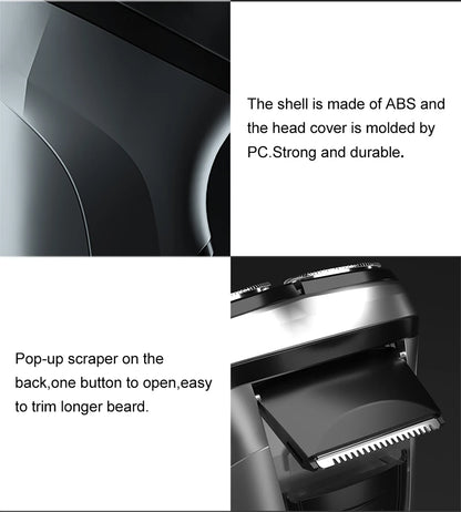 Blackstone Electrical Rotary Shaver for Men, 3D Floating Blade Washable Type-C USB Rechargeable Shaving Beard Machine, ENCHEN