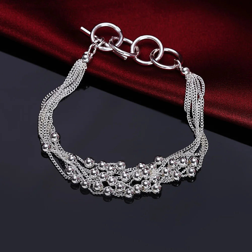 Fashion charm 925 Sterling Silver Bracelet for man woman, Twisted rope chain fine jewelry, Wedding party Christmas gift