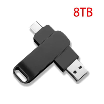 High Speed 16TB Flash Drive USB 3.2 Metal U Disk Type-C Memory Stick Waterproof Storage PC Phone Data Transfer 2026 New