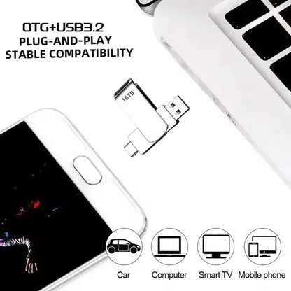 64TB USB 3.2 Flash Drives High-Speed Transfer Metal Pendrive Memory Card Pendrive Flash Disk Memoria Waterproof Stick 2026 New