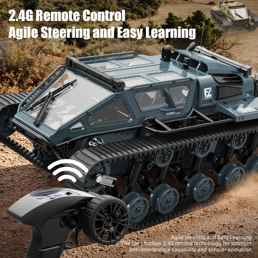 2.4G JJRC C8812 Full Scale Tracked RC Tank, Remote Control Tank With 360° Rotation Drift, RC Model Off-Road Vehicle, Children Gift