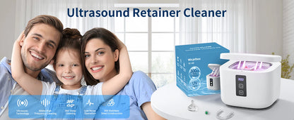 KUNPHY Dental Ultrasonic Retainer Cleaner Machine with UV Light Digital Timer for Denture Mouth Guard Aligner Night Guard 300ML