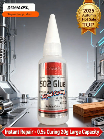502 Super Adhesive - Quick Drying Cyanoacrylate, Suitable for Leather, Rubber, Metal, Strong Adhesive, Colorless and Transparent