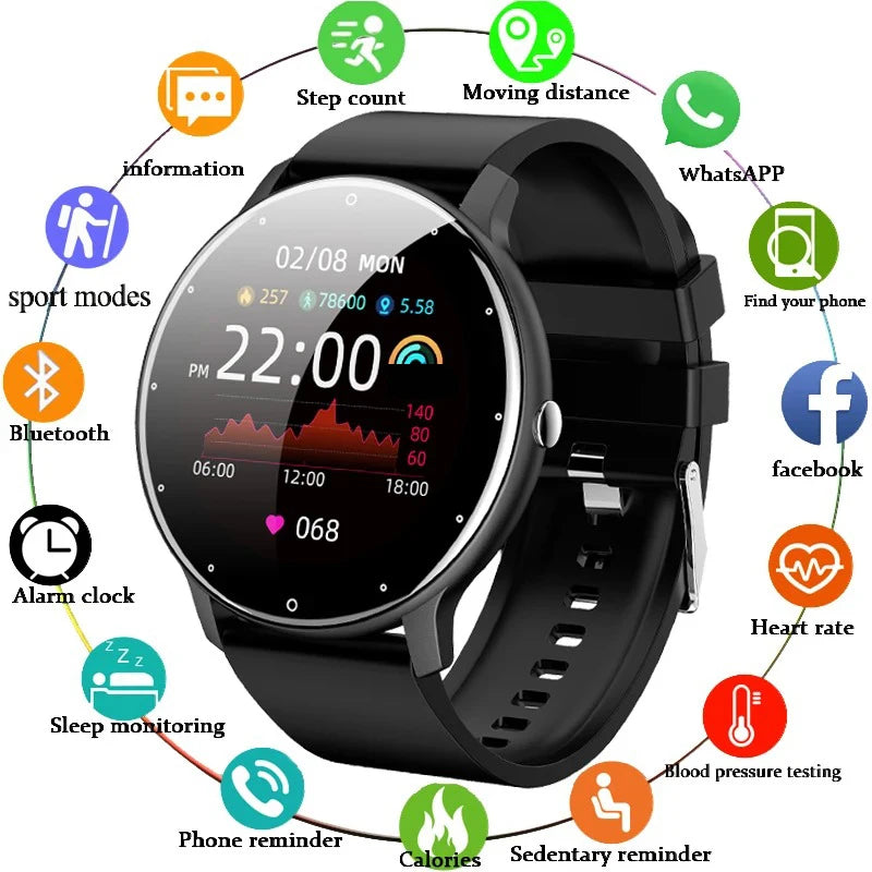 LIGE New Smart Watch, Women Men Ladies Gift, Sport Fitness Men Women Watches, Heart Rate Monitor, Waterproof Smartwatch For Android IOS