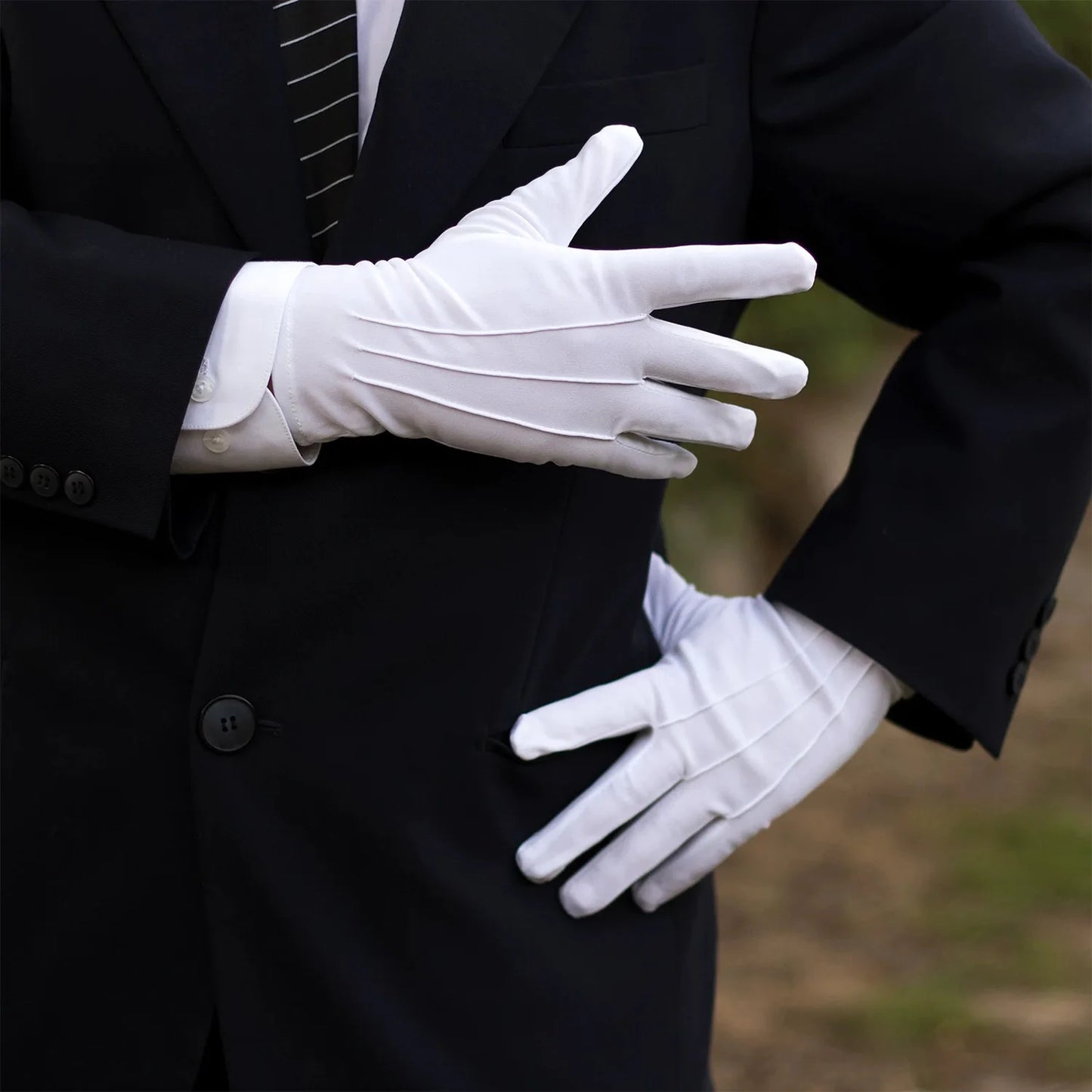 10 Pairs White Gloves Men Formal Tuxedo Uniform Gloves Honor Guard Parade Ceremony Costume Cosplay Coin Jewelry Butler Glove