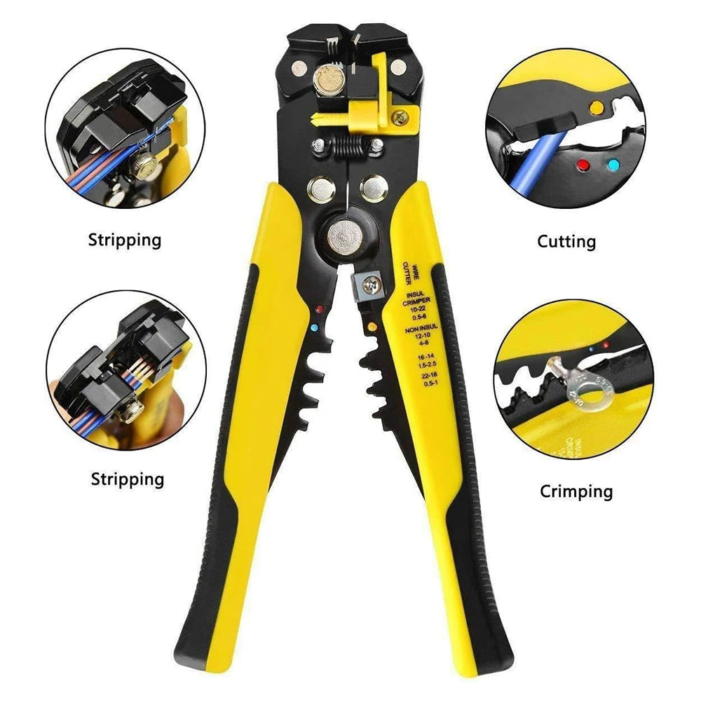 Crimper Cable Cutter Adjustable Automatic Wire Stripper Multifunctional Stripping Crimping Pliers Terminal Hand Tool