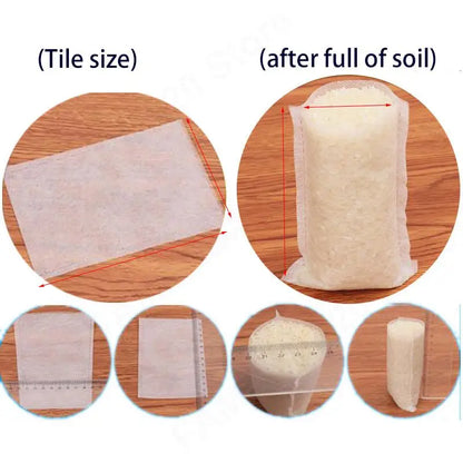 50pcs Nursery Bags Pots Grow Flower Plant Starter Planter Pots Aeration Non-woven Fabric Garden Planting Biodegradable m20