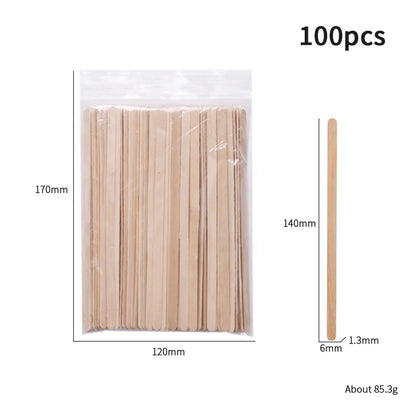 100pcs Disposable Waxing Wooden Tongue Depressor Body Hair Removal Stick Tongue Depressor