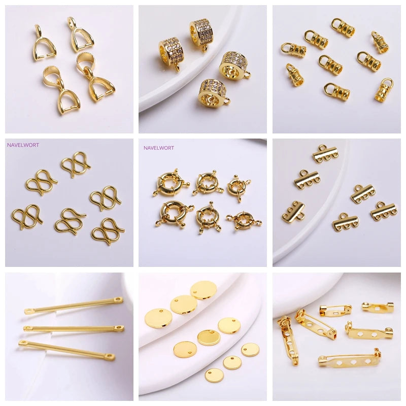 1/3/5Pcs/lot, 18K Gold Plated Round Extension Chain For Jewelry Making, Brass Extended Tail Chain, DIY Necklace Accessories