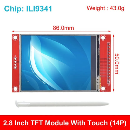 240x320 2.8" SPI TFT LCD Touch Panel Serial Port Module With PBC ILI9341 / ST7789V 2.8 Inch SPI Serial Display With Touch Pen