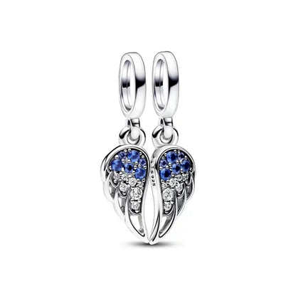 Authentic 925 Sterling Silver Charm Sparkling Star Moon & Sun Pendant Fit Original Bracelets DIY Women Bangles Jewelry Gift